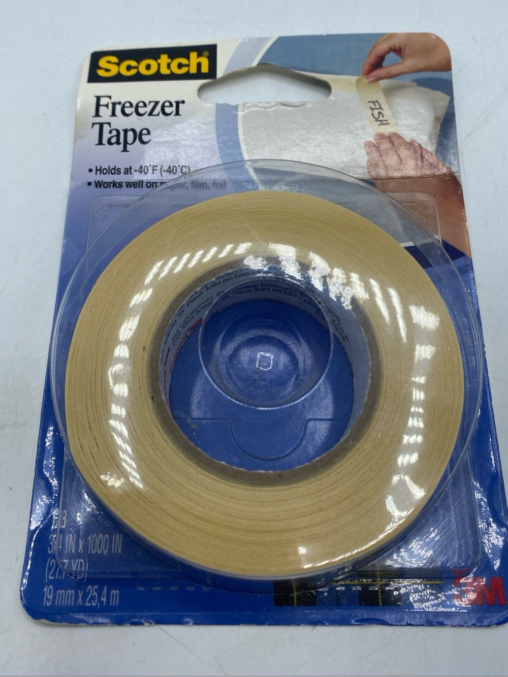 Scotch Freezer Tape Holds At -40°F Moisture-Resistant Paper Film Foil Vintage